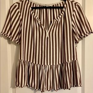 Madewell purple striped blouse.